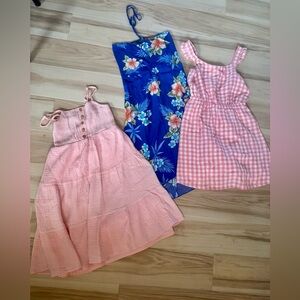 Pink Gingham and Floral Kids Dress Set